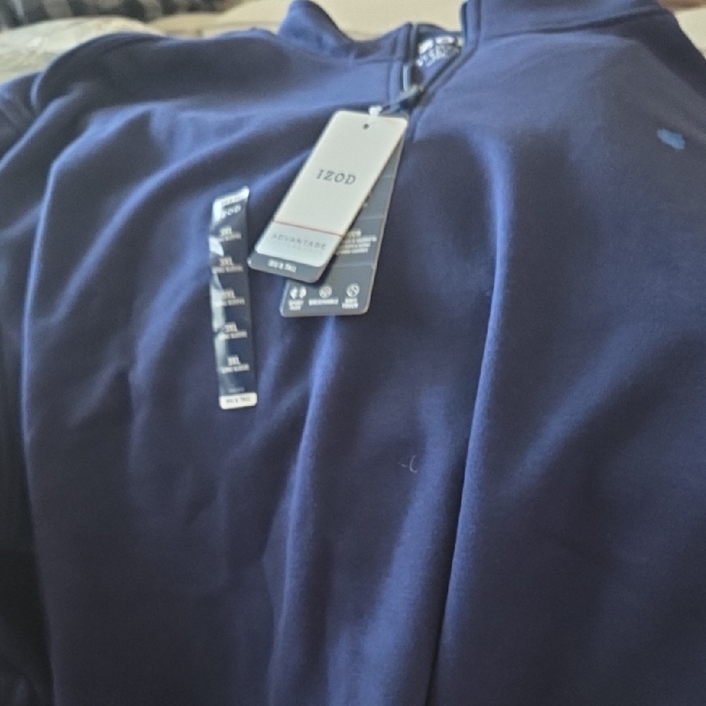 Izod Men's Deep Blue Zip-Up Sweater